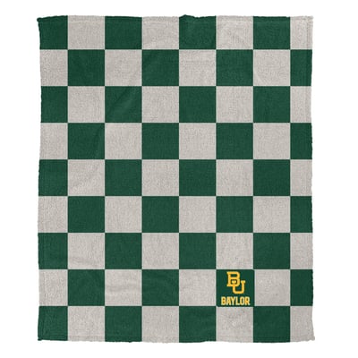 Baylor Bears Pegasus Checkered Logo Patch 50" x 60" Cozy Knit Blanket