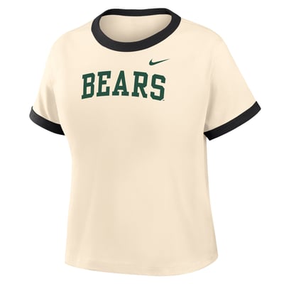 Baylor Bears Nike Women's Ringer Mod Cropped T-Shirt - Natural