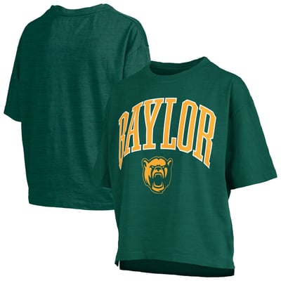 Baylor Bears Pressbox Women's Oversized Nelson Arch Over Logo Slub T-Shirt - Green