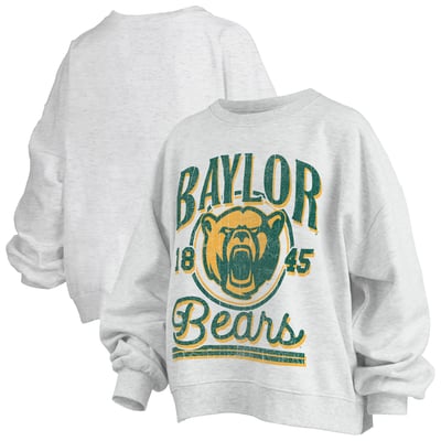 Baylor Bears Pressbox Women's Oversized Bravo Melange Janise Sweatshirt - Heather Gray