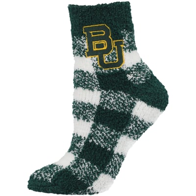 Baylor Bears ZooZatz Women's Fuzzy Buffalo Check Crew Socks
