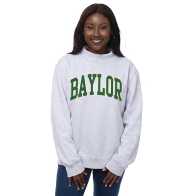 Baylor Bears ZooZatz Women's Team Arch Mock Neck Sweatshirt - Gray