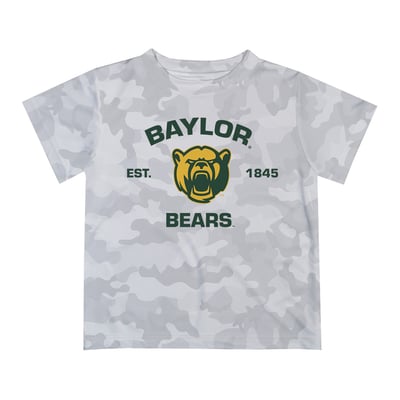  Baylor Bears Vive La Fete Youth Est. Date Camo T-Shirt - Gray