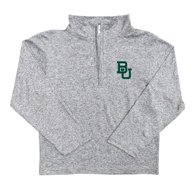  Baylor Bears Vive La Fete Youth Team Logo Quarter-Zip Sweatshirt - Heather Gray