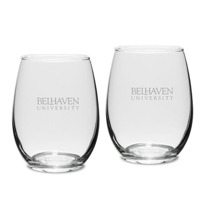 Belhaven Blazers 15oz. 2-Piece Stemless Wine Glass Set