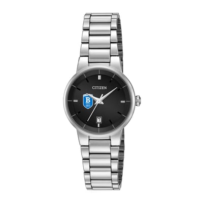 Bentley Falcons Citizen Watch Women's Black Dial Stainless Steel Watch - Silver