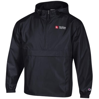 Berklee College of Music Champion Packable Half-Zip Hooded Jacket - Black
