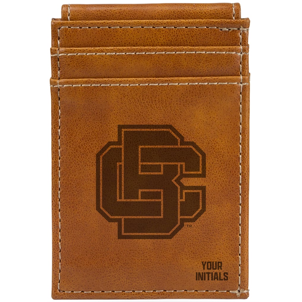 Bethune-Cookman Wildcats Personalized Front Pocket Wallet - Brown