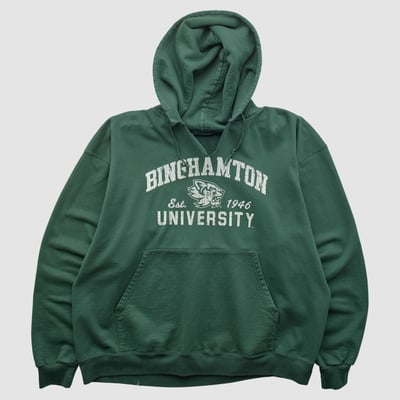 Binghamton Bearcats Champion 2000s Hooded Pullover Sweatshirt - Green - L by Fanatics Real Vintage