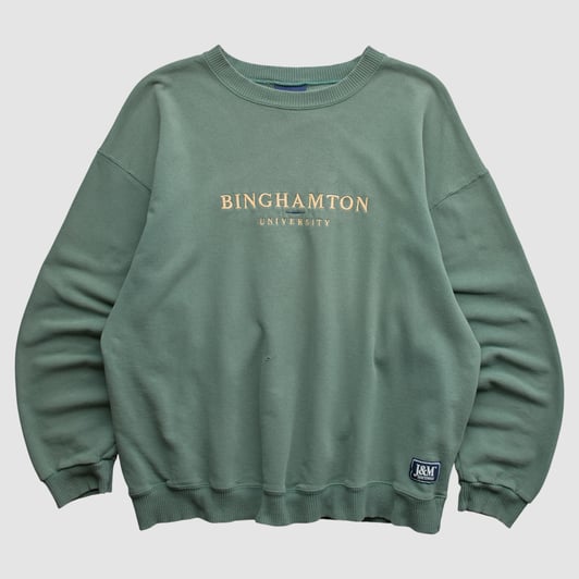 Binghamton Bearcats J&M Sportswear 2010s Pullover Sweatshirt - Green - L by Fanatics Real Vintage