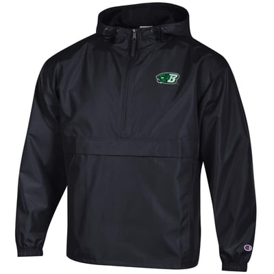 Binghamton Bearcats Champion Packable Half-Zip Hooded Jacket - Black
