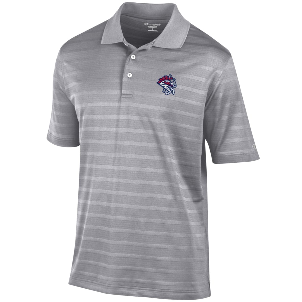  Binghamton Rumble Ponies Champion Textured Solid Polo - Gray