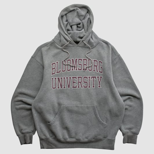 Bloomsburg Huskies Jansport 2000s Hooded Pullover Sweatshirt - Gray - L by Fanatics Real Vintage