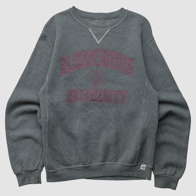 Bloomsburg Huskies Russell 2000s Pullover Sweatshirt - Dark Heather Gray - S by Fanatics Real Vintage
