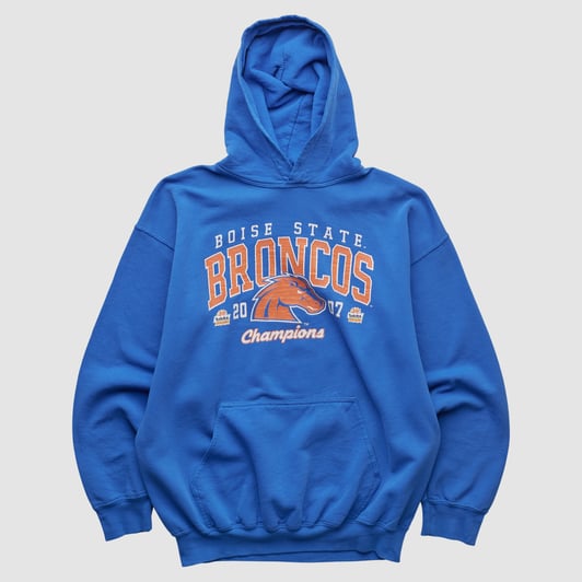 Boise State Broncos 2007 Hooded Pullover Sweatshirt - Blue - M by Fanatics Real Vintage