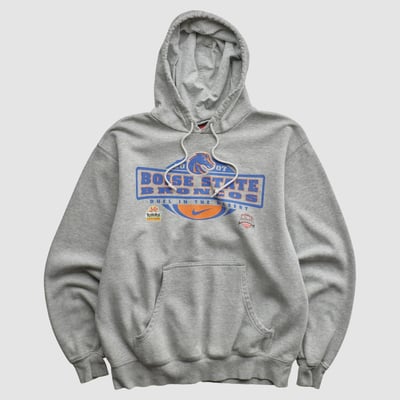 Boise State Broncos Nike 2007 Hooded Pullover Sweatshirt - Heather Gray - S by Fanatics Real Vintage