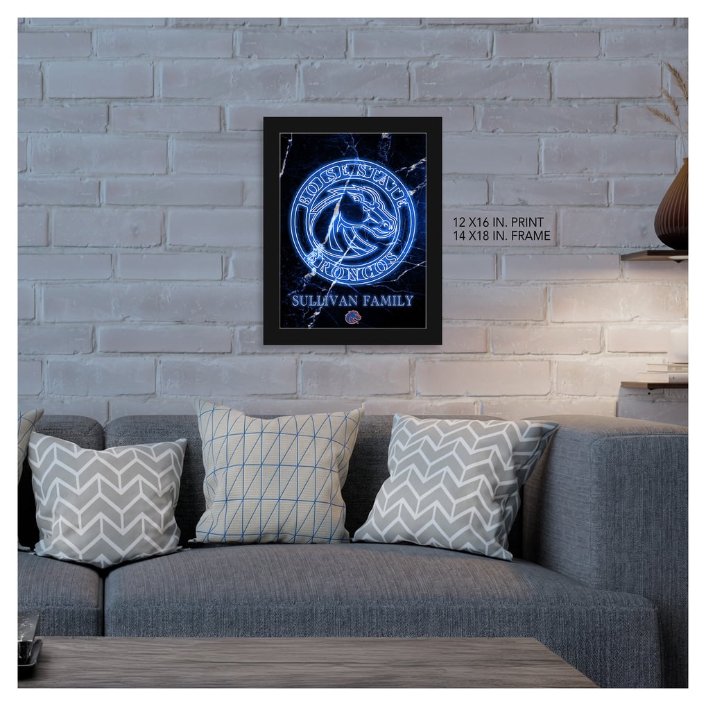 Boise State Broncos Personalized 12" x 16" Framed Art Print