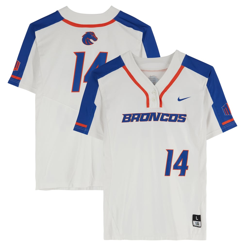 Boise State Broncos Fanatics Authentic Team-Issued #14 White Jersey from the Softball Program - Size L