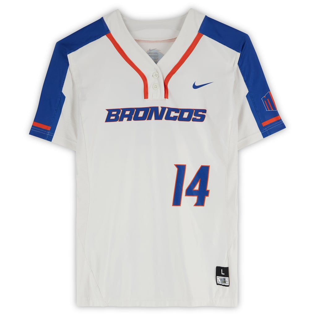 Boise State Broncos Fanatics Authentic Team-Issued #14 White Jersey from the Softball Program - Size L