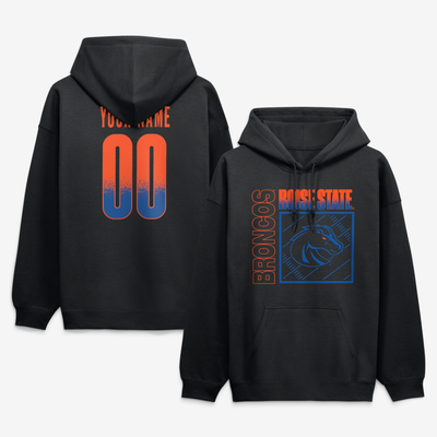 Boise State Broncos Big & Tall Home Field Pop Personalized Any Name & Number Hoodie - Black