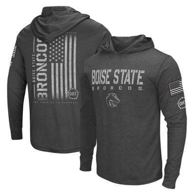 Boise State Broncos Colosseum Team OHT Military Appreciation Long Sleeve Hoodie T-Shirt - Heather Black