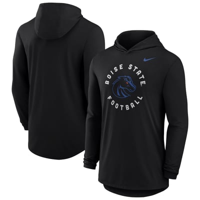 Boise State Broncos Nike 2026 Coaches Collection Dri-FIT Long Sleeve Hooded T-Shirt - Black