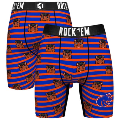  Boise State Broncos Rock Em Mascot Stripes Boxer Briefs - Royal