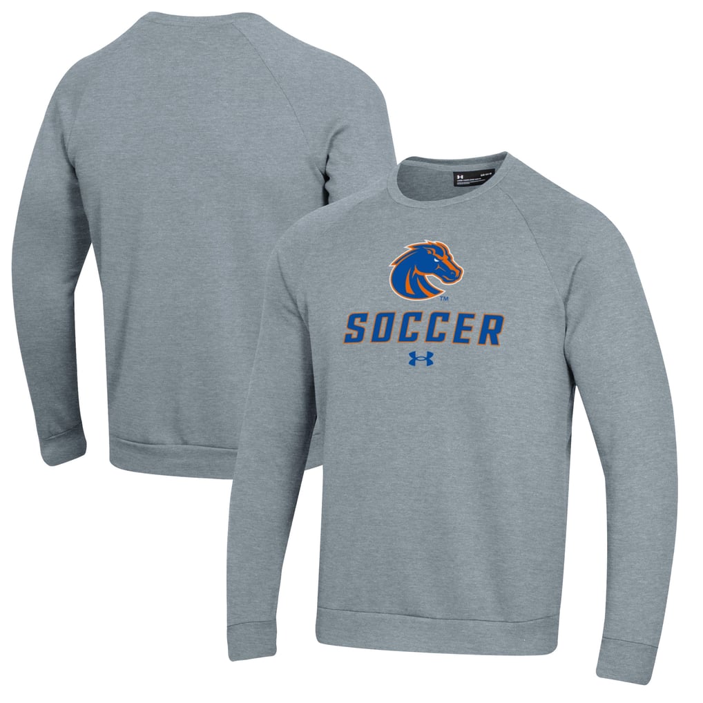 Boise State Broncos Under Armour Soccer Rival Fleece Raglan Pullover Sweatshirt - Gray