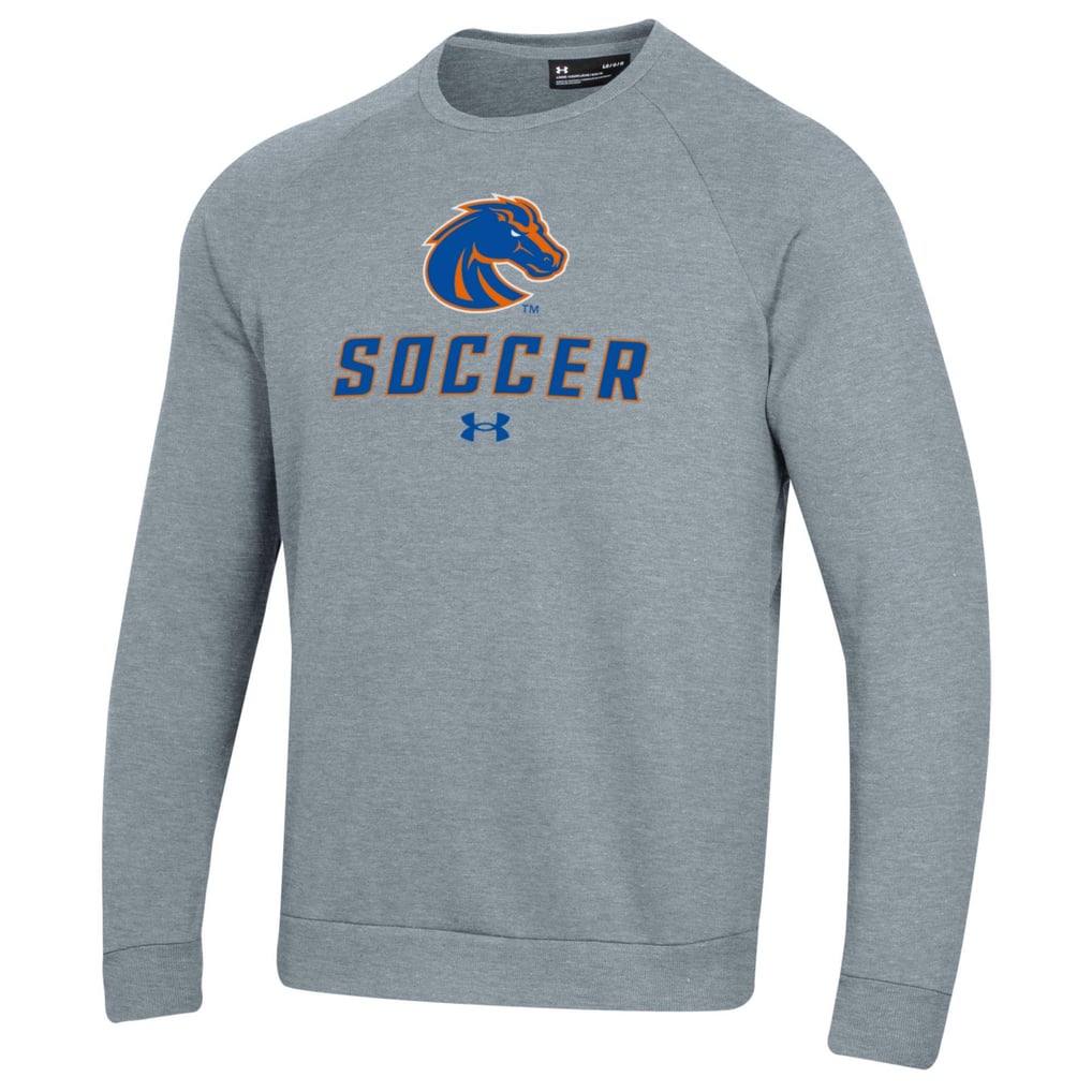 Boise State Broncos Under Armour Soccer Rival Fleece Raglan Pullover Sweatshirt - Gray