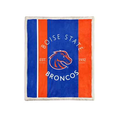 Boise State Broncos Pegasus Block Stripe 50" x 60" Ultra Cozy Sherpa Blanket