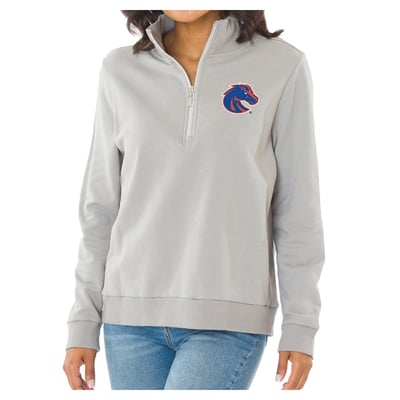 Boise State Broncos Flying Colors Apparel Women's Quinn Quarter-Zip Fleece - Gray
