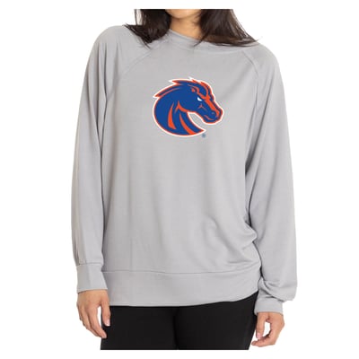 Boise State Broncos Flying Colors Apparel Women's Rylee Raglan Long Sleeve T-Shirt - Gray
