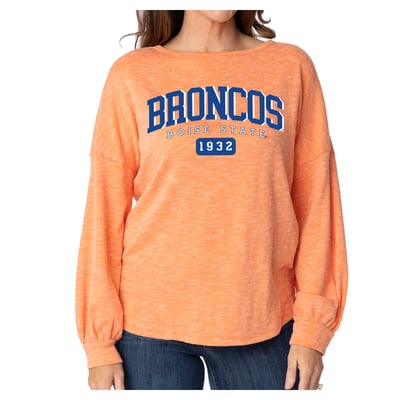Boise State Broncos Flying Colors Apparel Women's Josie Balloon Sleeve Long Sleeve Tunic T-Shirt - Orange
