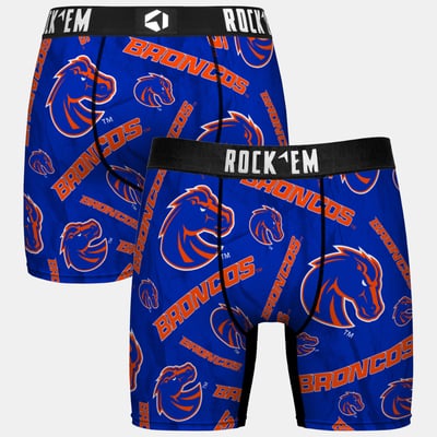  Boise State Broncos Rock Em Youth All Over Logo Boxer Briefs - Royal