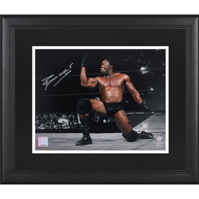 Booker T WWE Autographed Fanatics Authentic Framed 11" x 14" Spinaroonie Spotlight Photograph - Limited Edition of 99