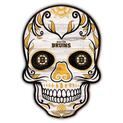 Boston Bruins 12'' Sugar Skull Sign