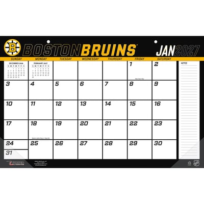 Boston Bruins 17" x 11" Desk Pad Calendar