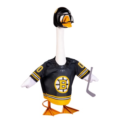 Boston Bruins Gameday Porch Goose Statue & Team Uniform Set