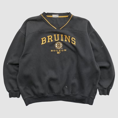 Boston Bruins Lee Apparel 90s Pullover Sweatshirt - Black - L by Fanatics Real Vintage