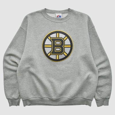 Boston Bruins Majestic 2010s Pullover Sweatshirt - Heather Gray - M by Fanatics Real Vintage