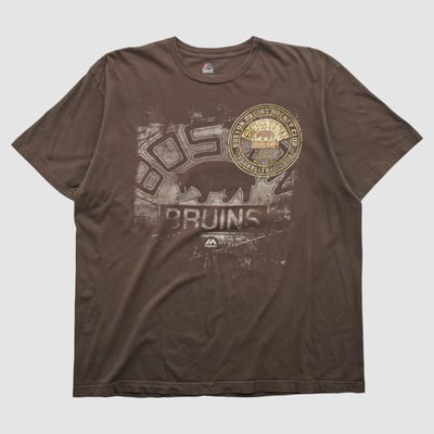 Boston Bruins Majestic 2010s T-shirt - Brown - XL by Fanatics Real Vintage