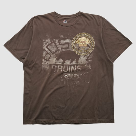 Boston Bruins Majestic 2010s T-shirt - Brown - XL by Fanatics Real Vintage