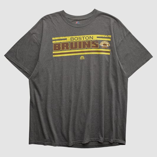 Boston Bruins Majestic 2010s T-shirt - Dark Heather Gray - XL by Fanatics Real Vintage