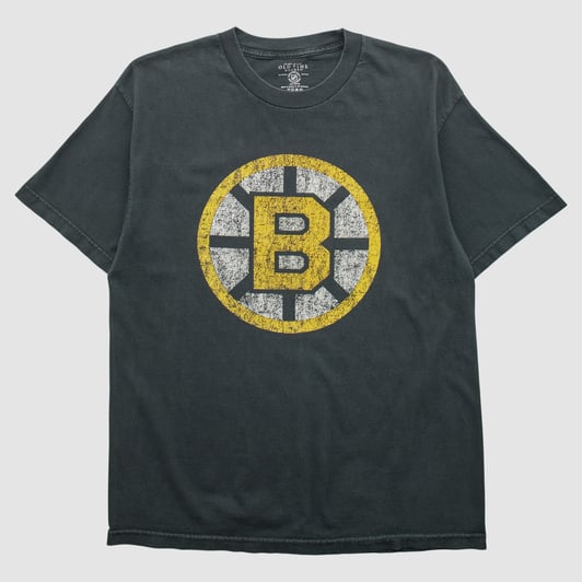 Boston Bruins Old Time Hockey 2000s T-shirt - Black - M by Fanatics Real Vintage