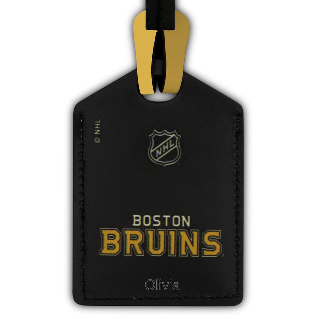Boston Bruins Personalized Leather Luggage Tag