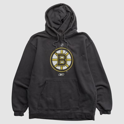 Boston Bruins Reebok 2000s Hooded Pullover Sweatshirt - Black - XL by Fanatics Real Vintage