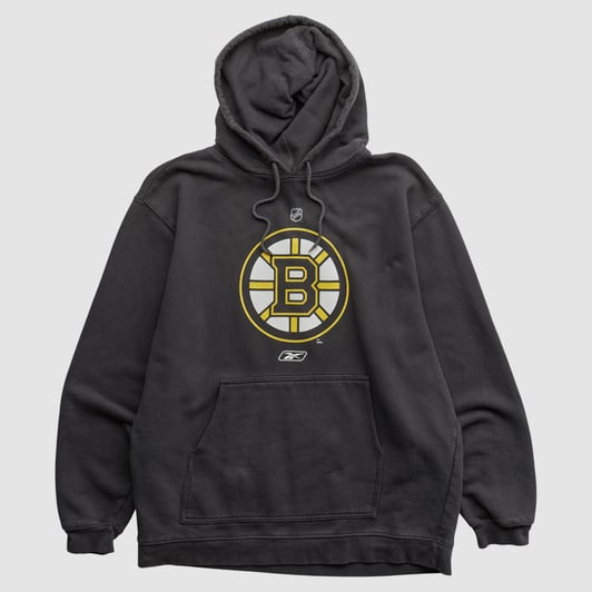 Boston Bruins Reebok 2000s Hooded Pullover Sweatshirt - Black - XL by Fanatics Real Vintage