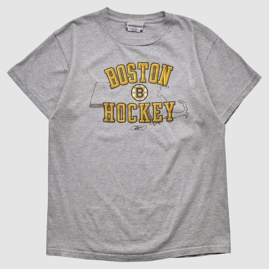 Boston Bruins Reebok 2000s T-shirt - Heather Gray - S by Fanatics Real Vintage