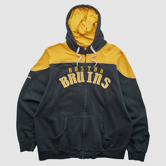 Boston Bruins Reebok 2010s Hooded Full Zip Sweatshirt - Black - L by Fanatics Real Vintage