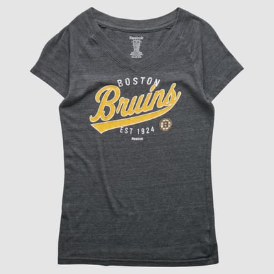 Boston Bruins Reebok 2010s T-shirt - Dark Heather Gray - M by Fanatics Real Vintage